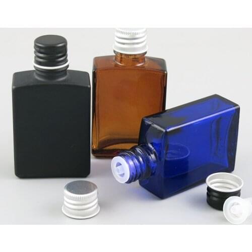10 x 30ml Essential Oil Travel Portable Colorful Glass with Black/Sliver Aluminum Cap for Liquid Reagent Pipette Cosmetic Bottle