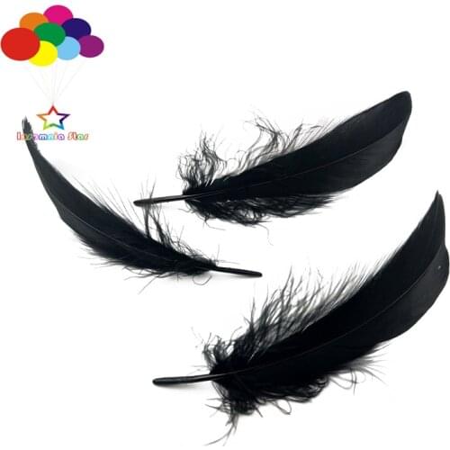 100 Pcs black Goose Feathers Dyed 15-20 Cm/6-8 Inch Diy Stage Props Decor Headress Carnival Costume crafts