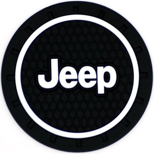 2Pcs Car Coaster Water Cup Slot Anti Slip Mat Pvc Pad For Jeep Renegade Wrangler JK Grand Cherokee Commander Liberty Accessories