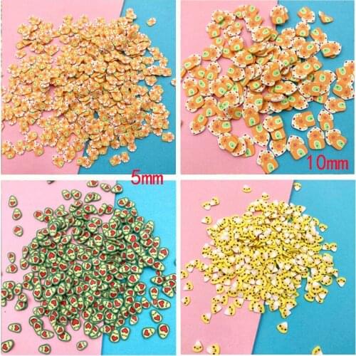 200g Mini Mushroom House Heart Avocado Slices Polymer Hot Clay Sprinkles for Crafts Making DIY Nail Arts Scrapbook Phone Decor
