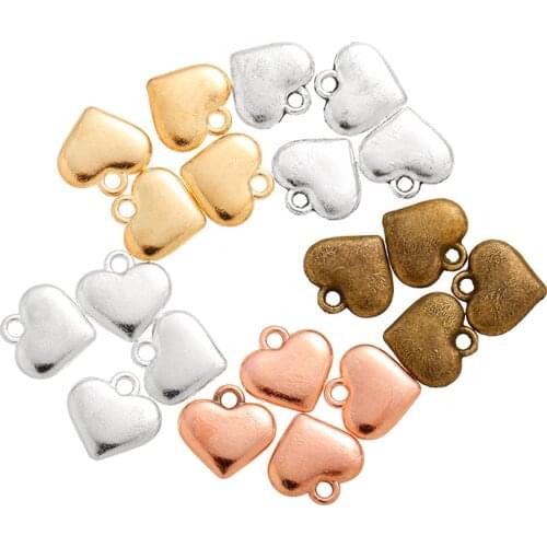 30pcs Gold color Hearts Charms Necklace Pendant Bracelet Jewelry Making Handmade Crafts diy Supplies 11*12mm A21