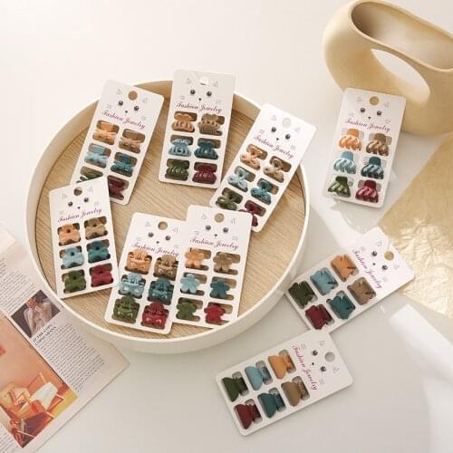 6PCS/set High Quality Plastic Hair Clips Claws Mini Clamps Fashion Girls Crab Hair Claw Gifts Hair Accessories