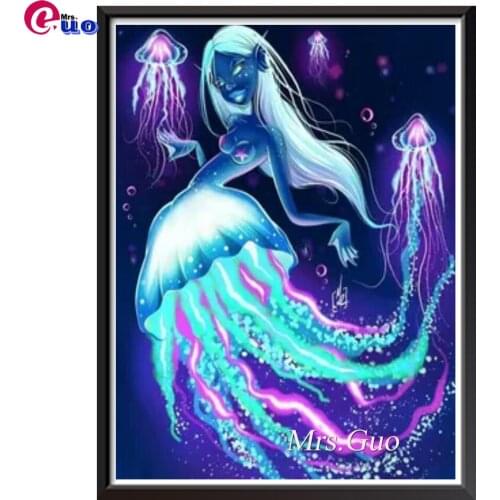 Diamond Painting diy 5d Jellyfish Elf Full Square Round Drill Home Decor Diamond Embroidery Cartoon Fairy Cross Stitch Handmade