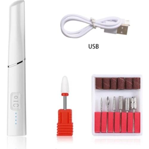 New Electric Nail Drill Machine Set Pedicure Manicure File Polishing Equipment with Ceramic Grinding Head USB Rechargeable