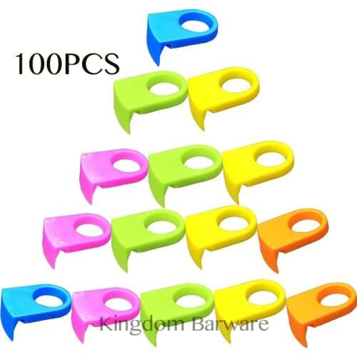 Free Shipping 100PCS ABS Drink Clips Bottle Buckle Holders Beer Cocktail Snap for Schooner & Goblet Glasses (Random Color)