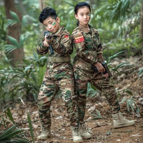 Free Shipping New Childrens Camouflage CP Camo Girl and Boy Special Forces Training Uniforms Outdoor CS Fight Cosplay