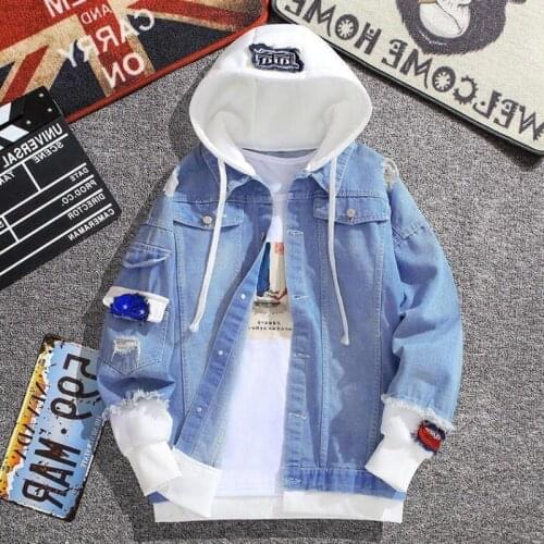 Chaquetas Mujer 2021 New Spring Autumn Streetwear Denim Jacket for Women Vintage Jeans Jacket Female Ripped Hole Outerwear