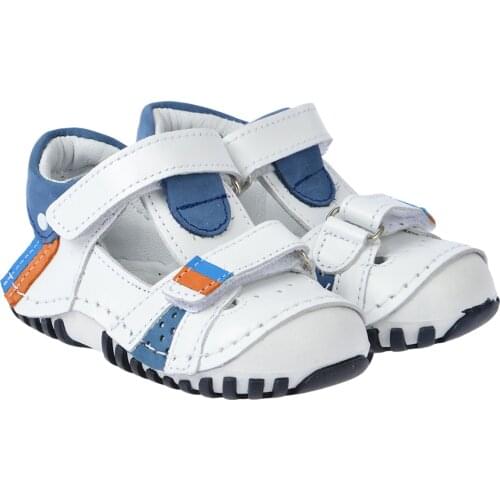 Kiko Kids Teo 132% 100 leather Orto pedik velcro Male Child Shoes