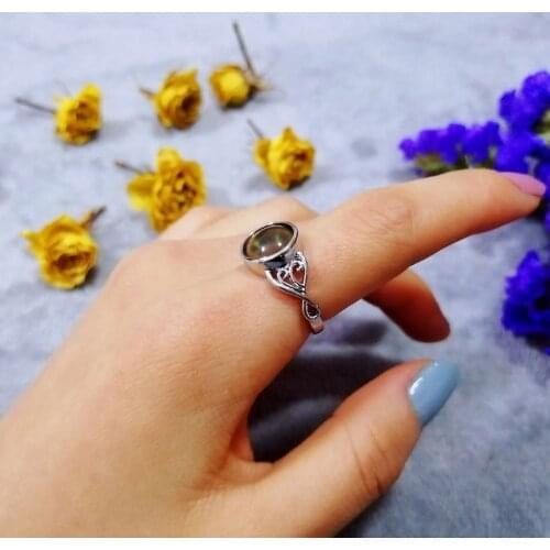 Vintage Novelty Color Changing Unisex Variable Temperature Round Sterling Silver Inlaid Gemstone Ring Mood Ring