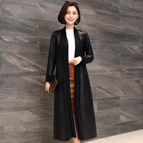 KMETRAM Real Leather Jacket Autumn Jacket Women Sheepskin Coat Female Long Trench Coat Women Vintage Jackets Chaqueta Mujer 8818