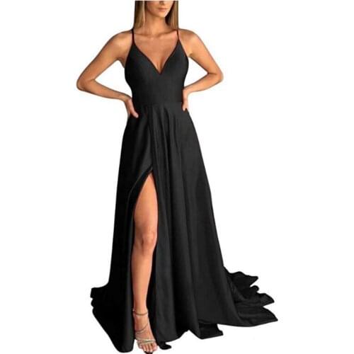 Hot sale long v-neckline backless A-line Classmate Homecoming Dresses