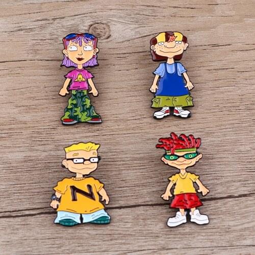 LT456 90s Anime Figures Collection Enamel Lapel Pin Badge Pins Hats Clothes Backpack Decoration Jewelry Accessories Friends Gift
