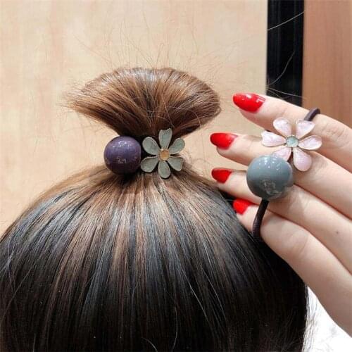 Fashion Woman Ball Hair Ties Chic Scrunchy Girl Hair Accessories Candy Color Hair Gum Ponytail Holder Femme Elastic Hairband