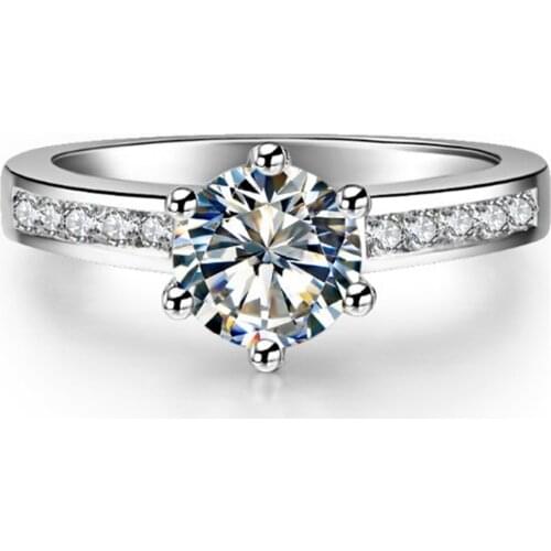 Test Positive WARRANTY 1Ct 6.5MM D Color VVS1 Moissanite Ring Platinum 950 Wedding Ring