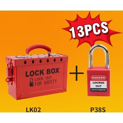 Lockey Overflow Combination Portable Group Lockout Box With 13 Padlock Lock