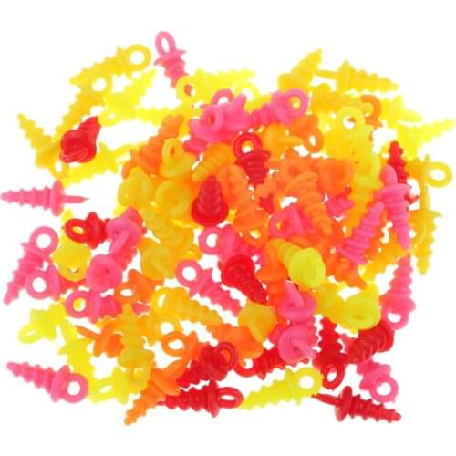 100pcs Plastic Bait Screws Fishing Pop Up Peg Carp Chod Rig Hook Connection