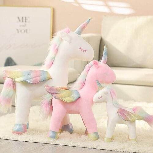 30-65cm Fashion Plush Unicorn Pillow Soft Animals Dolls Baby Stuffed Unicorn Sofa Cushion Christmas Gifts Home Decor For Kids