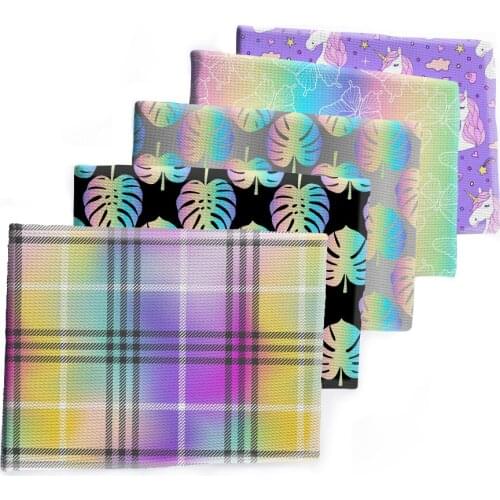 Rainbow Design Gradual change Pattern Printed Bullet Textured Liverpool Patchwork Tissue Kids home textile 50*145cm