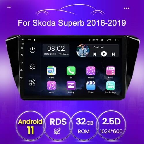 RDS Dual USB Android 11 For VW Volkswagen Skoda Superb 3 2015 2016 2017 2018 2019 GPS Auto radio 1024*600 2.5D Car stereo