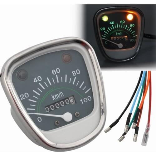 Retro Speedometer Gauge Odometer w/ Indicator Light 100KM/H For Honda Passport C50 C70 C90 C70K1 -D3 C70MK3 C90 Deluxe 50 C50
