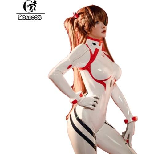 ROLECOS EVA Asuka Langley Soryu Cosplay Costume Anime EVA Cosplay Costume Sexy Women Jumpsuit Halloween Bodysuit Full Set