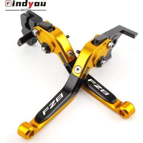 With Logo For Yamaha FZ8 FZ-8 2011 2012 2013 2014 2015 2016 CNC Motorcycle Aluminum Adjustable Brake Clutch Levers handle gold