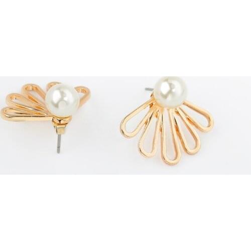 Earrings For Women Simulated Pearl Hollow Flower Drop Earring Gold Color Dangle Eardrop Statement Fashion Jewelry Lovers Gift