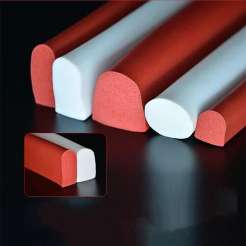 Silicon Foam Sponge Bar Heat Insulation Half Round Hemisphere Rubber Seal Strip Car Machine Sealing Strip Black White