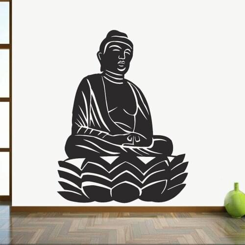 Buddha Wall Stickers Living Room Home Decoration Buddhism Zen Meditation Religion Vinyl Wall Decal Window Door Art Decor Z306