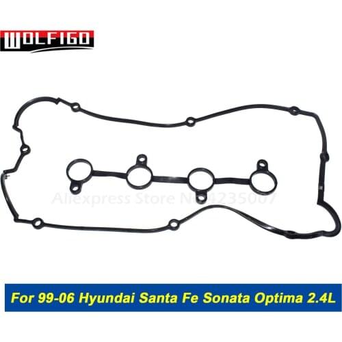 WOLFIGO New 22441-38010 Valve Cover Gasket Set for 99-06 Hyundai Santa Fe Sonata Optima 2244138010, 22441 38010
