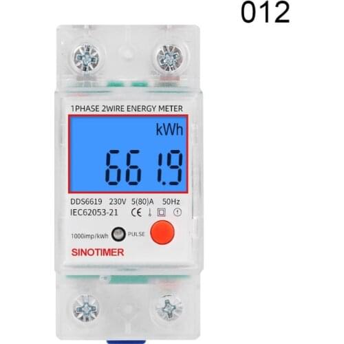 DDS6619 Rail LCD Digital Backlight Single Phase Energy Meter Multifunction kWh Power Consumption Wattmeter Measuring Supplies