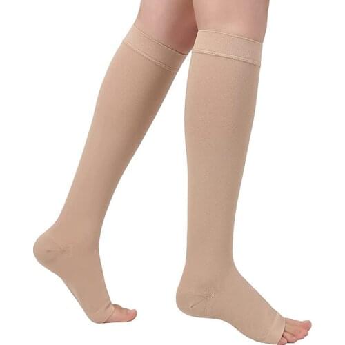 1 Pair Varicose Veins Medical Compression Stockings 23-32mmHg Pressure Level 2 Serious Calf Leg Slimming Socks Open / Close Toes
