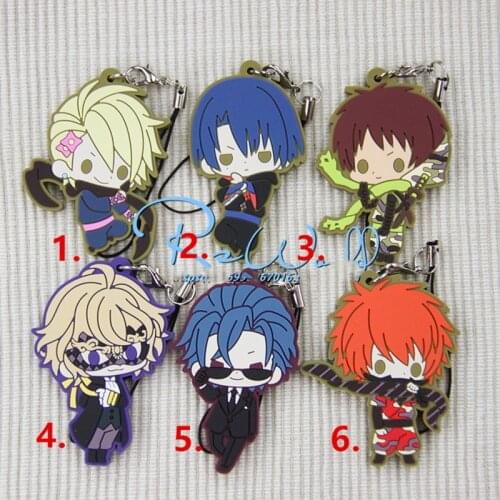 1pcs Anime Keychain Uta No Prince-sama HIjirikawa Masato Ittoki Otoya Natsuki Rubber Keychain Keyrings Phone Pendant kulcstarto