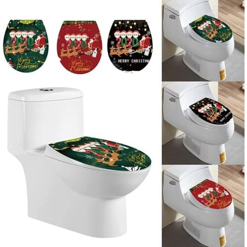 1Pc Waterproof Removable Christmas Santa Claus Toilet Sticker Art Diy 3D View Wall Decals Bathroom Decoration