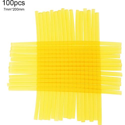 100pcs/lot 7mmx200mm Yellow Strong Viscose Hot-melt Gun Glue Sticks Environmental Protection Tools for Hot-melt Glue Gun