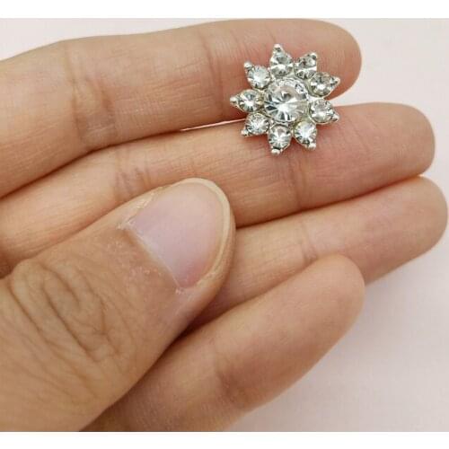 10 PCS 16mm Metal Alloy Crystal Rhinestone Flowers Connectors Charms For DIY Jewelry Making