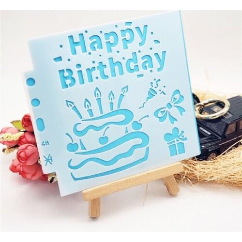 13*14 birthday cake Cover templat scrapbook stencils spray plastic mold shield DIY cake hollow Embellishment printing lace ruler