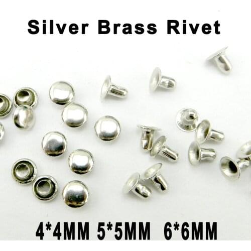 200PCS 4MM-6MM Silver Brass RIVETS Decorative Buttons Sewing Clothes Accessories BRAND Trousers Rivet MR-04X