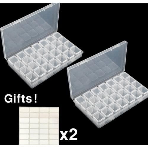 28/56 Grids Crystal Beads Storage Box Diamond Painting Kits Nail Art Rhinestone Toole Beads Storage Box Case Organizer Holder