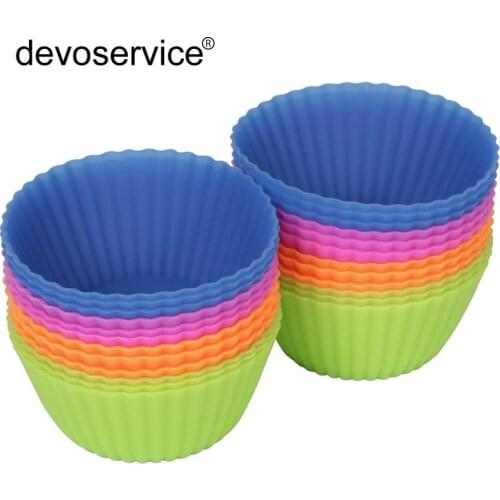 3Pcs/Lot Cupcake Silicon Molds-Round Shape Cupcake Pan Muffin Cup-Silicone Cake Baking Molds Decorating Tools