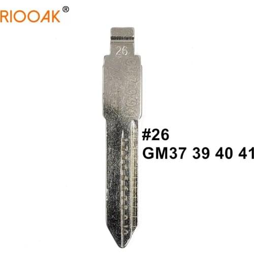 5pcs GM37 39 40 41 #26 Lishi 2 In 1 Key Blade Uncut Metal Shearing Teeth Blank Engraved Line Blade For Buick GL8 Regal