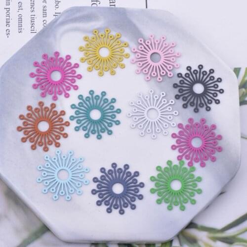 50pcs AC12176 19mm Brass Flower spacer Charms DIY Earring Connectors Pendant Hanging Jewelry Decoration