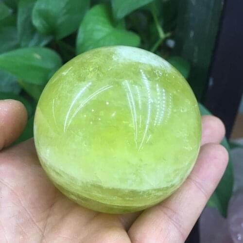 60MM Beautiful natural yellow polished crystal ball natural crystal reiki healing