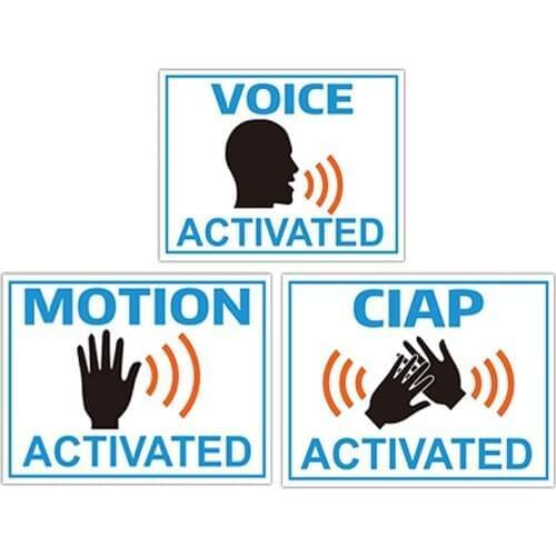 Fake Voice Motion & Clap Activated Sign Tags 60 Pack - Prank Stickers Funny Joke Labels - Practical Hilarious Sign Tags