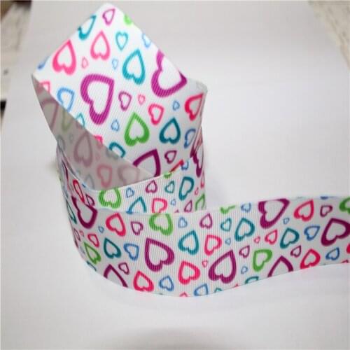 9 16 22 25 38 50 75 mm width hearts Printed Grosgrain Ribbon or Satin Ribbon GZ21