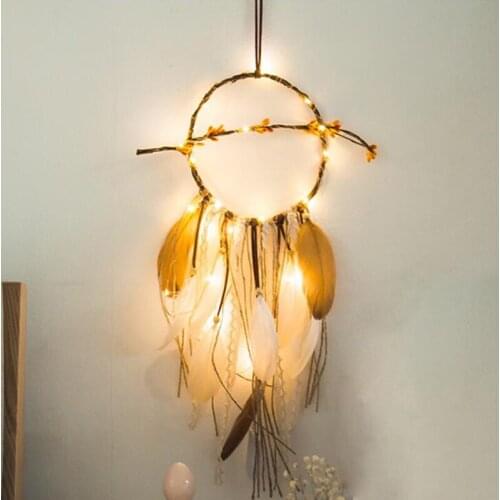 Garland Battery Powered LED Feather Dream Catcher Night Light Christmas Lights Fairy Lights Christmas Xmas Home Decoration