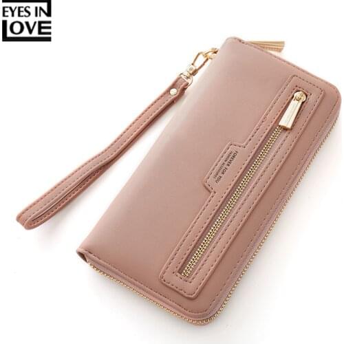 Brand Designer Wristband Wallets Women Many Departments Soft Leather Clutch Wallet Female Long Large Card Purse Ladies Handbag