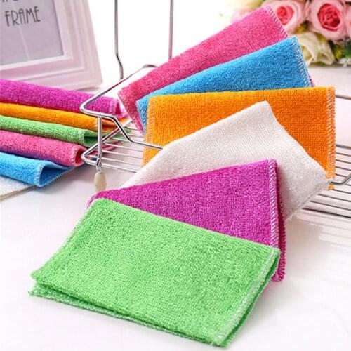Kitchen Anti-grease Dishcloth Wiping Rag Bamboo Fiber Towel Cleaning Cloth Household Washing Disrag Kitchen Cleaning Towel Wiper