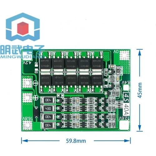 4S 40A Li-ion Lithium Battery 18650 Charger PCB BMS Protection Board with Balance For Drill Motor 14.8V 16.8V Lipo Cell