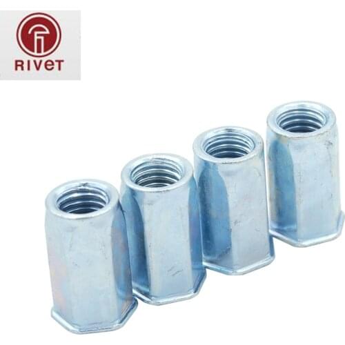 M4/M5/M6/M8/M10 Carbon Steel Small Flat Head Full Hex Hexagon Countersunk Head Open End Rivet Nuts Insert Rivet Nut